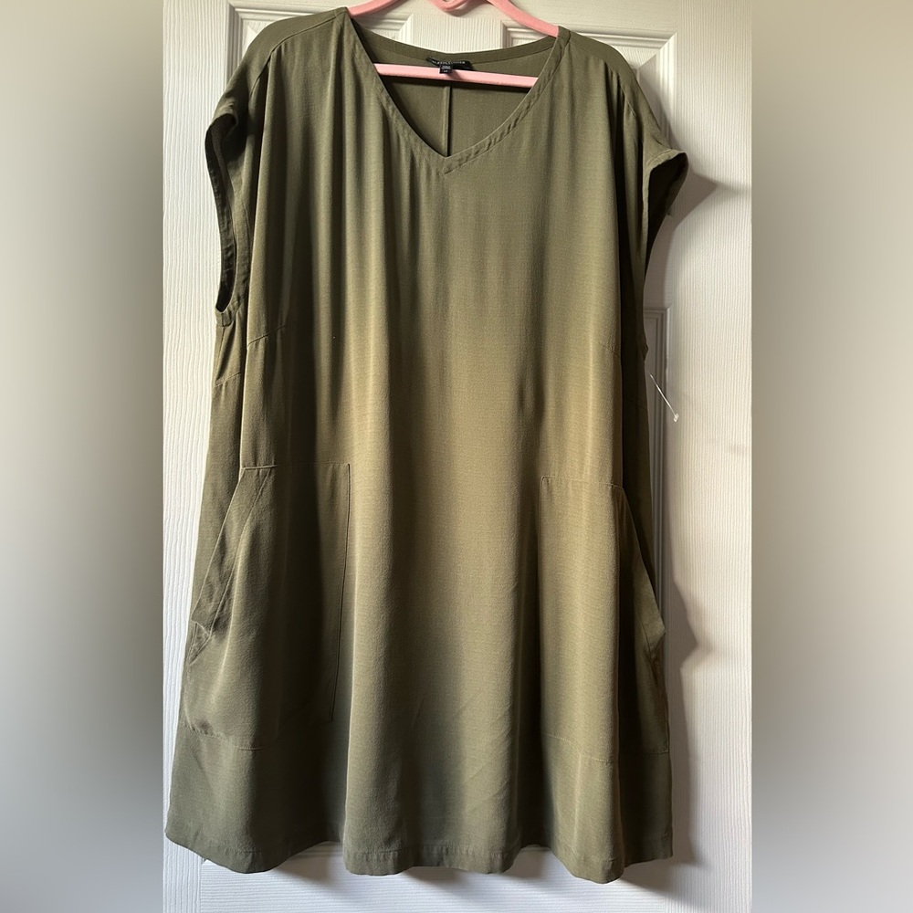 Eileen Fisher Olive Green Women's Top - Picture 2 of 5